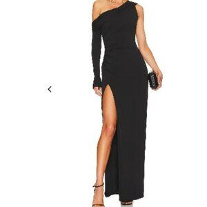 Katie May- Black off the shoulder gown
